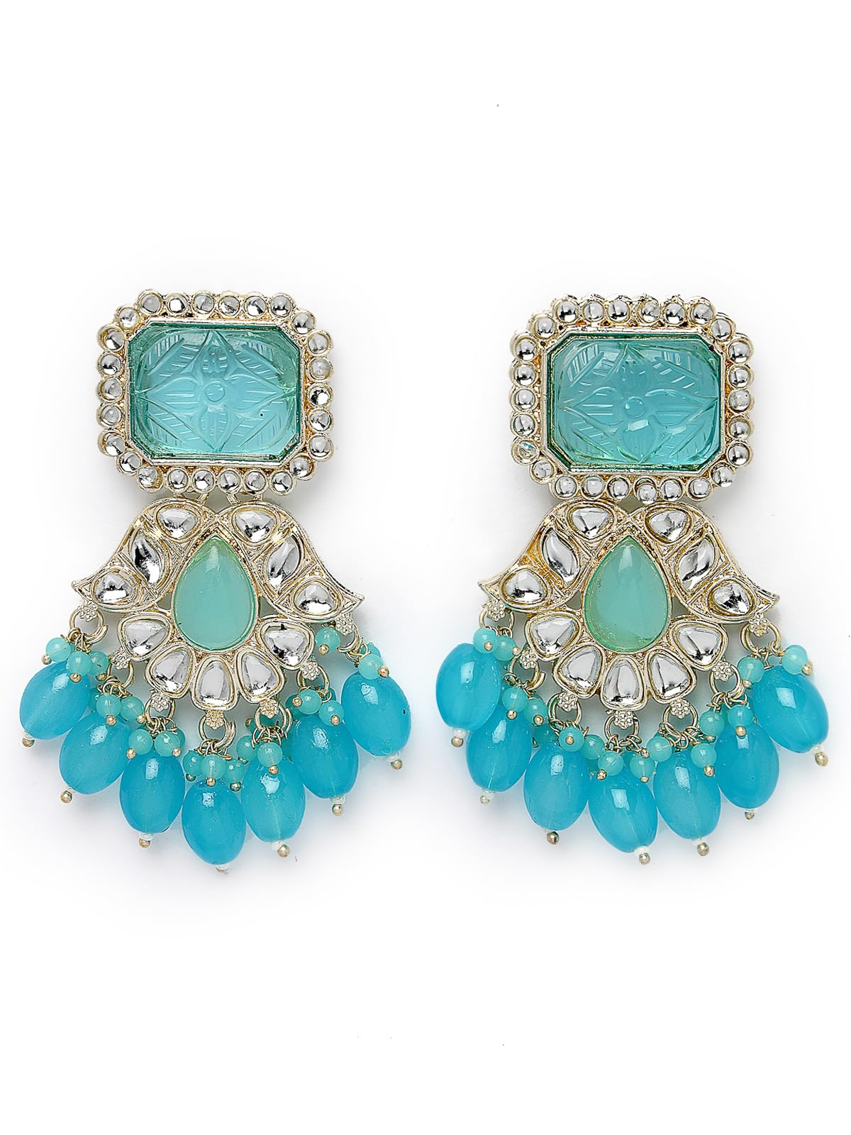 Studio Sukkhi Delicate Gold Plated Blue Kundan Studded Dangle Drop Earrings For Women And Girls (E105750) (B0CPM1C56J) Amazon Price History, Amazon Price Tracker