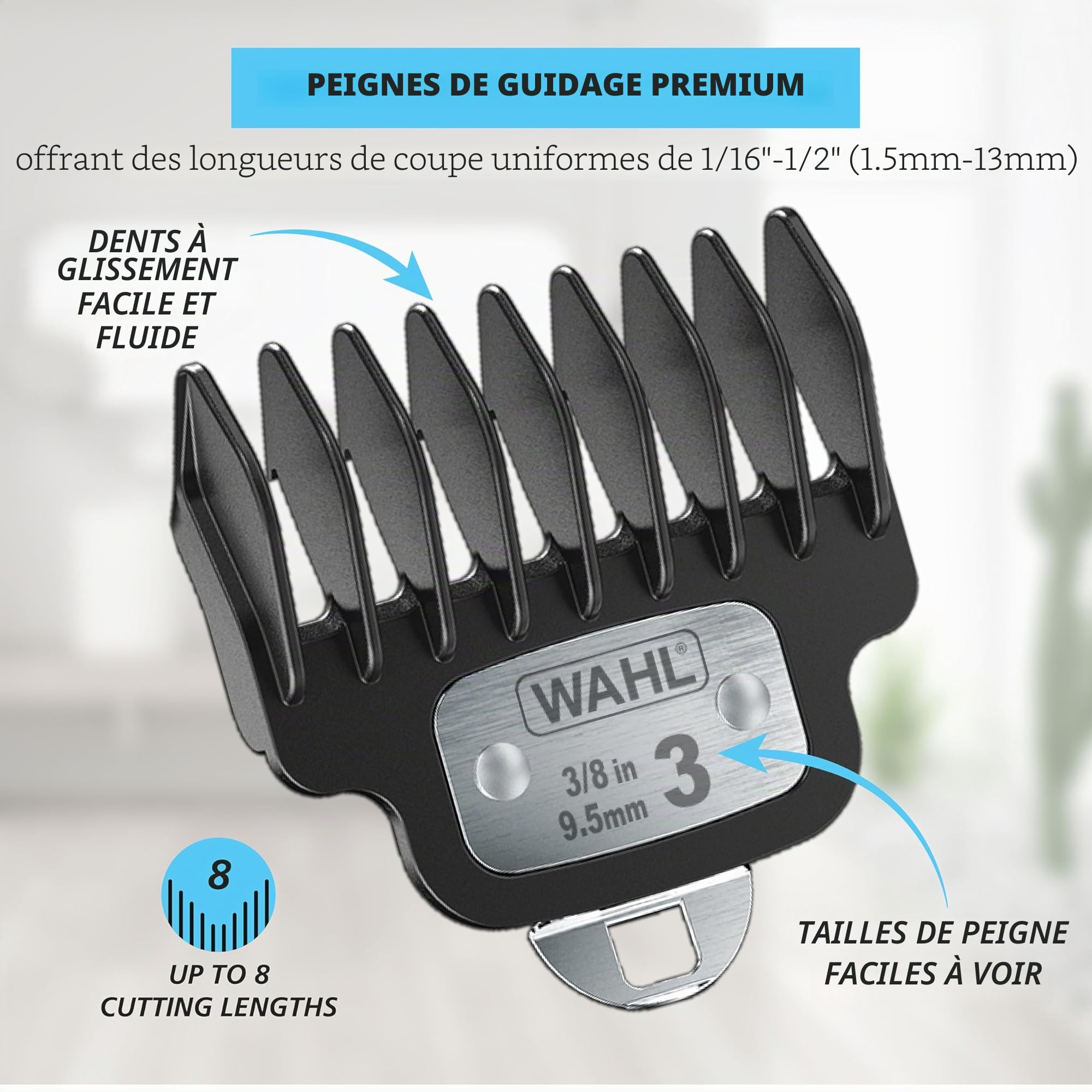Wahl Pro Series High Visibilty Tondeuse, lame de coupe rapprochée, Lithium-Ion, tondeuse à barbe entièrement lavable, kit de toilettage, têtes interchangeables, sans fil, coupe près de la peau