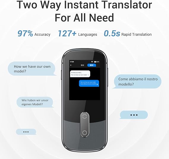 Wooask Language Translator Device W09 Real-time Two Way Voice Translation in 144 Languages and Accents for Learning Travel Business