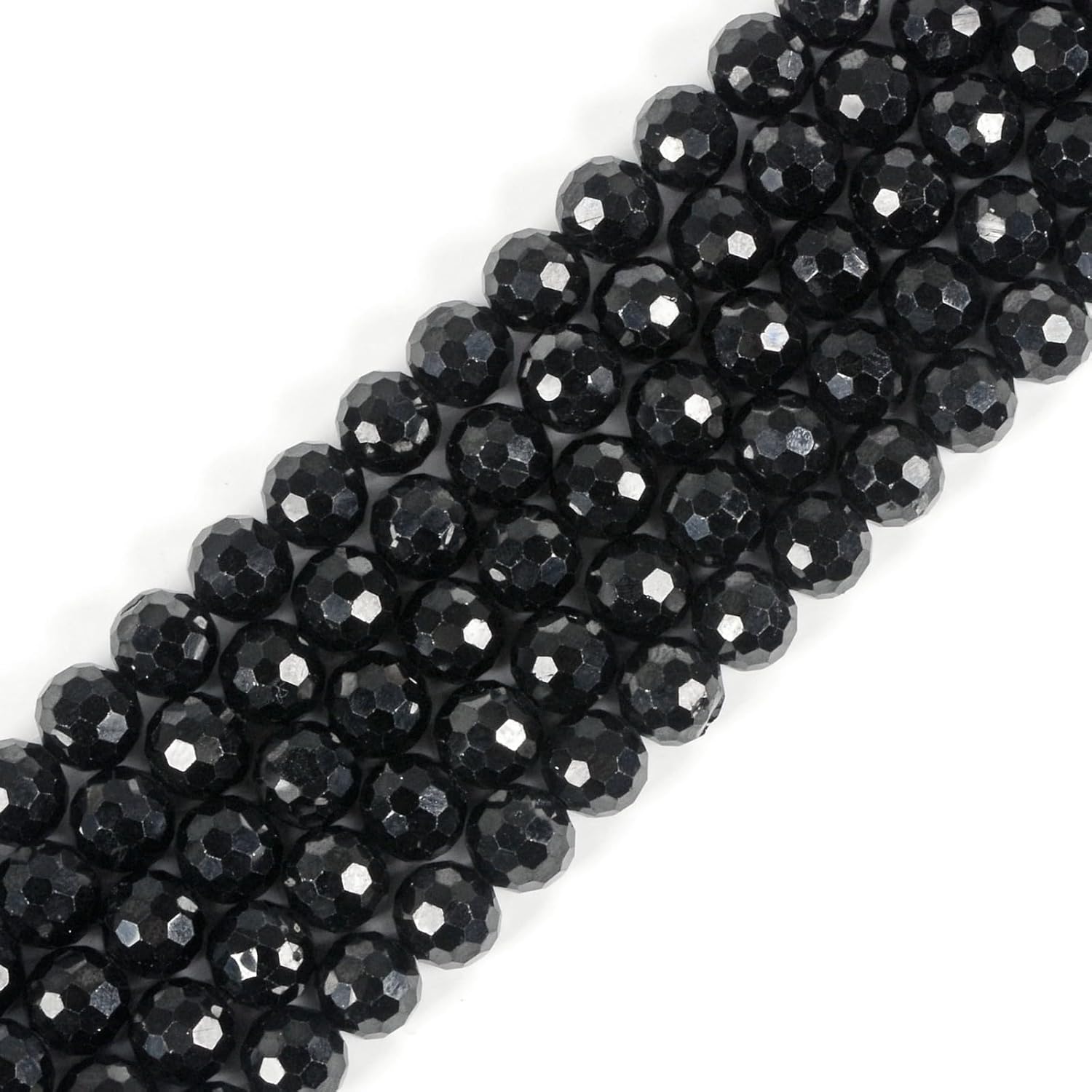 6mm Black Spinel Faceted Gemstone Round Loose Beads Strand 15.5-16" DIY Jewelry Making