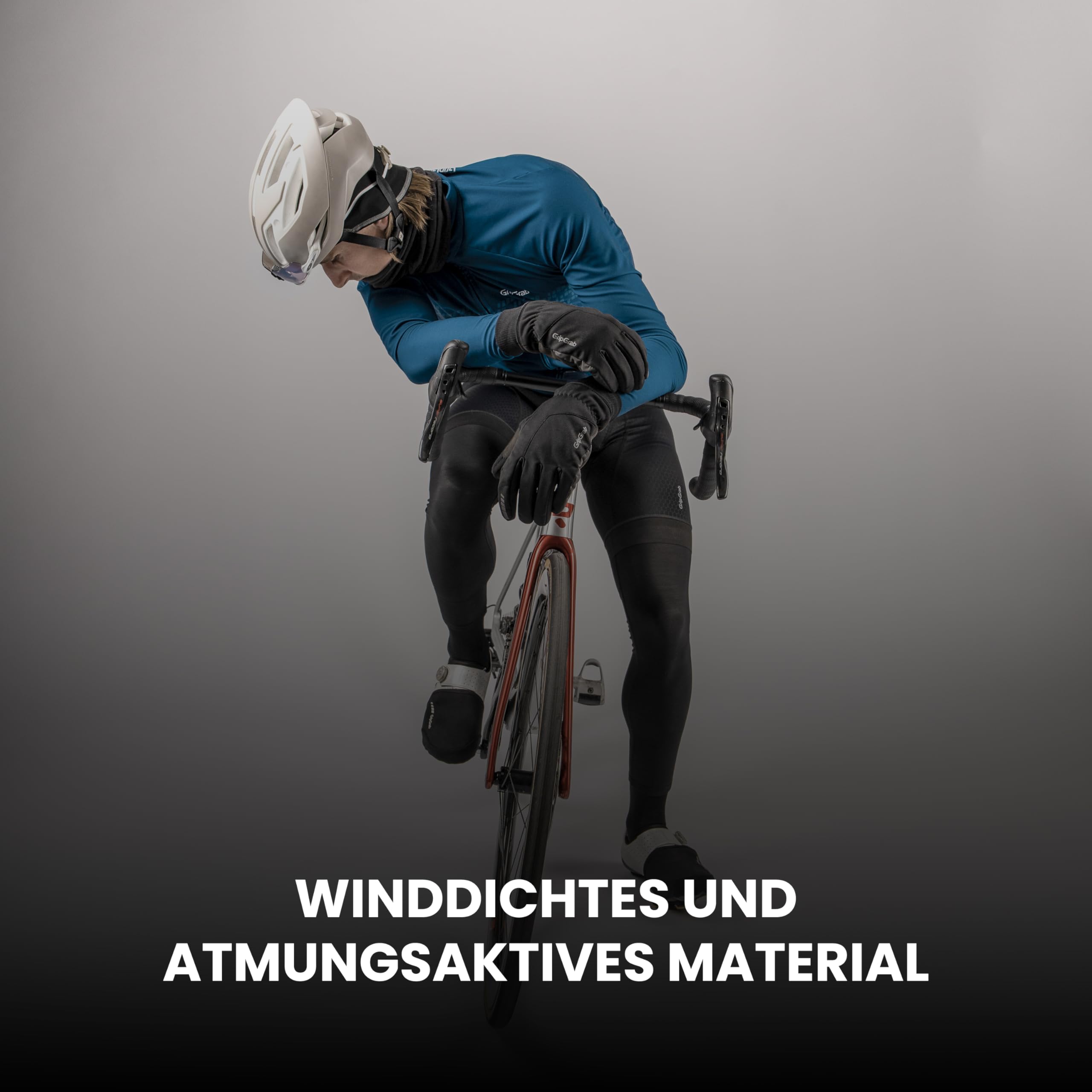 GripGrab Windster 2 Winddichte Winter Fahrradhandschuhe Gepolstert Warm | Winddicht, Fleecefutter, Gel-Polsterung, atmungsaktiv - für Rennrad, MTB und Gravel Radsport, langes Strickbündchen