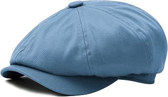 BOTVELA Mens Newsboy Flat Cap 100% Cotton Gatsby Ivy Golf Cabbie Hat