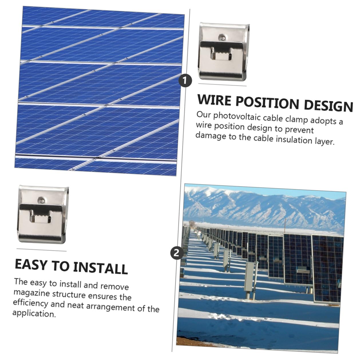 SOLUSTRE 165 Stk Volt-erdungsklemme Kabelclips Rahmen Drahtklammern Anhängerrahmen-drahtclips Drahtklemmen Aus Edelstahl Kabelmanagement Für -module Kabelklemmen 304 Edelstahlmaterial