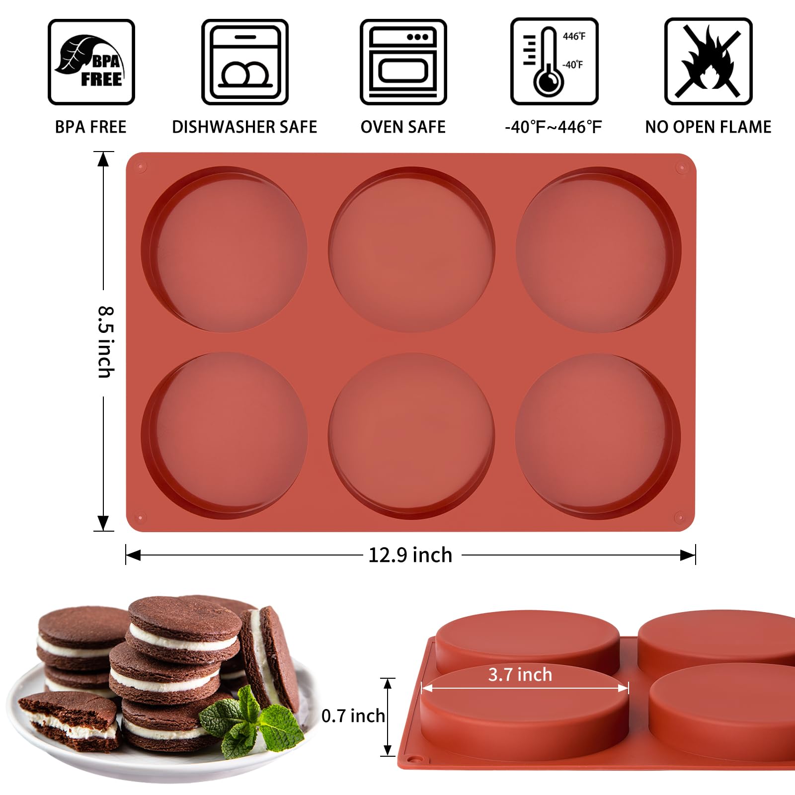 2 Stück Silikon-Backformen Eiförmig - 10,2 Cm, Antihaftbeschichtet Für Muffins, Eier & Brötchen