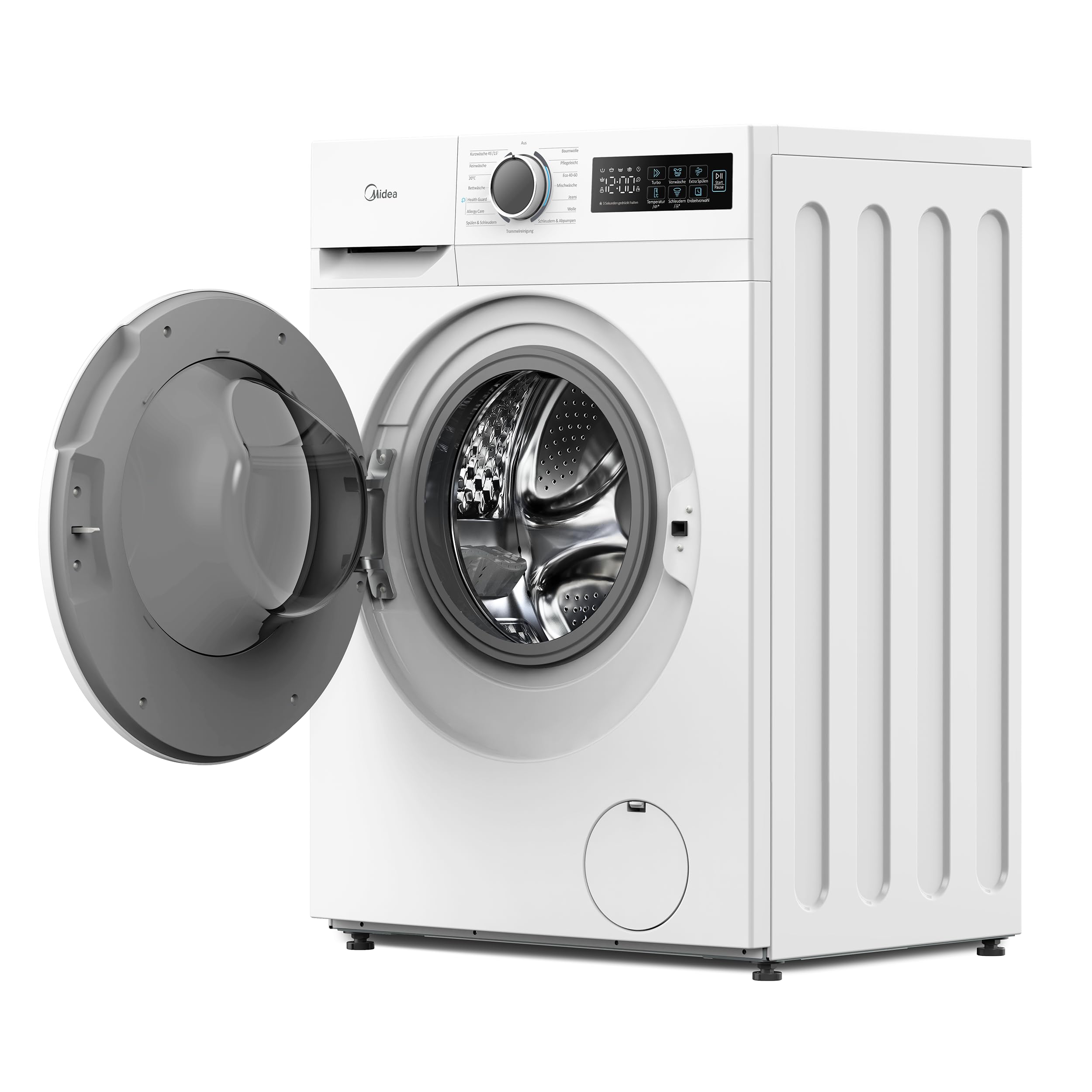 Midea Waschmaschine MF110 Series 8KG EEK A-10% MF11EW80BA10 | Kurzwäsche 45' / 15' 1400 U/min Wolle Inverter Motor Allergy Care Dampffunktion Trommelreinigung AquaStop Health Guard