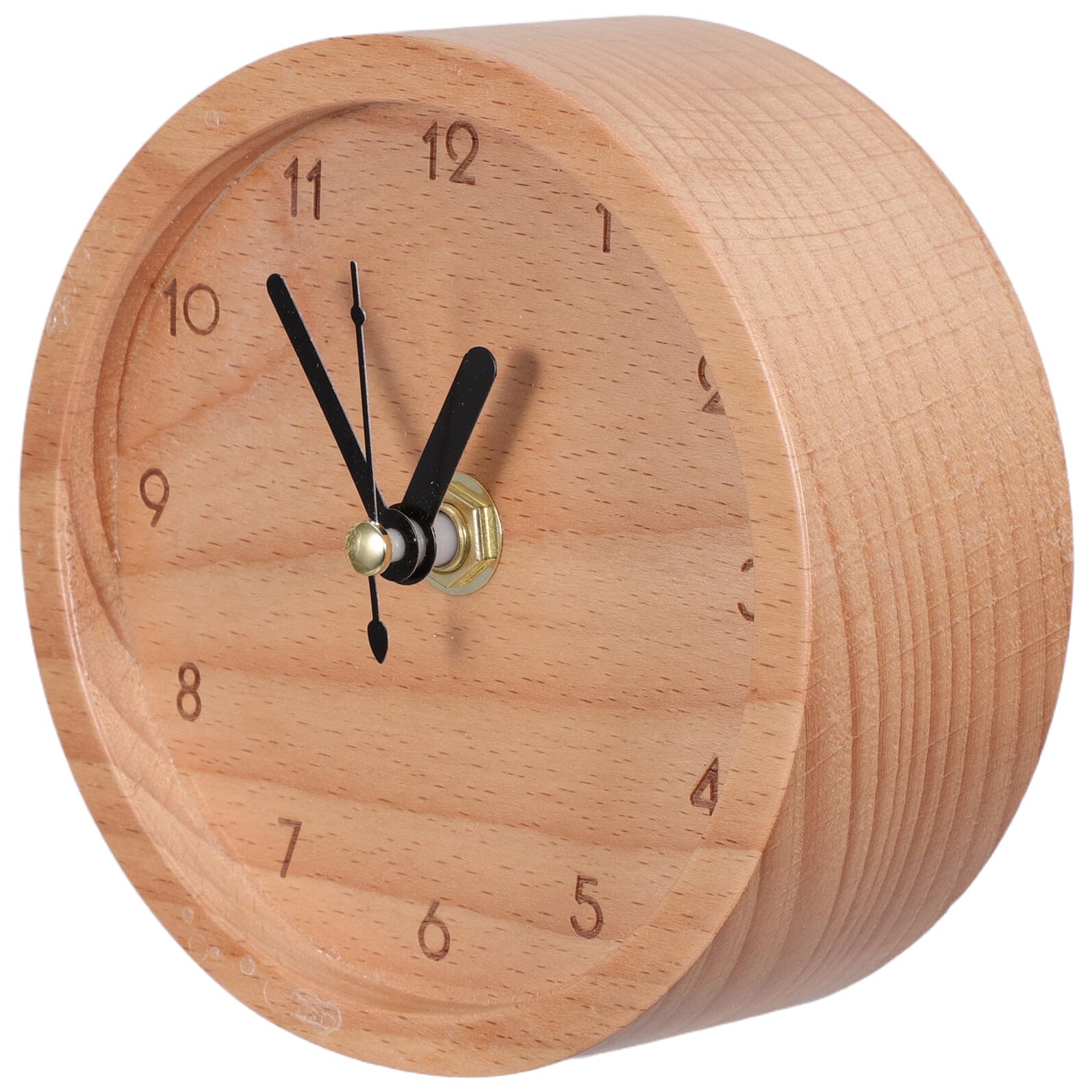 Reloj de mesa sin pilas silencioso de madera analógico para escritorio y hogar