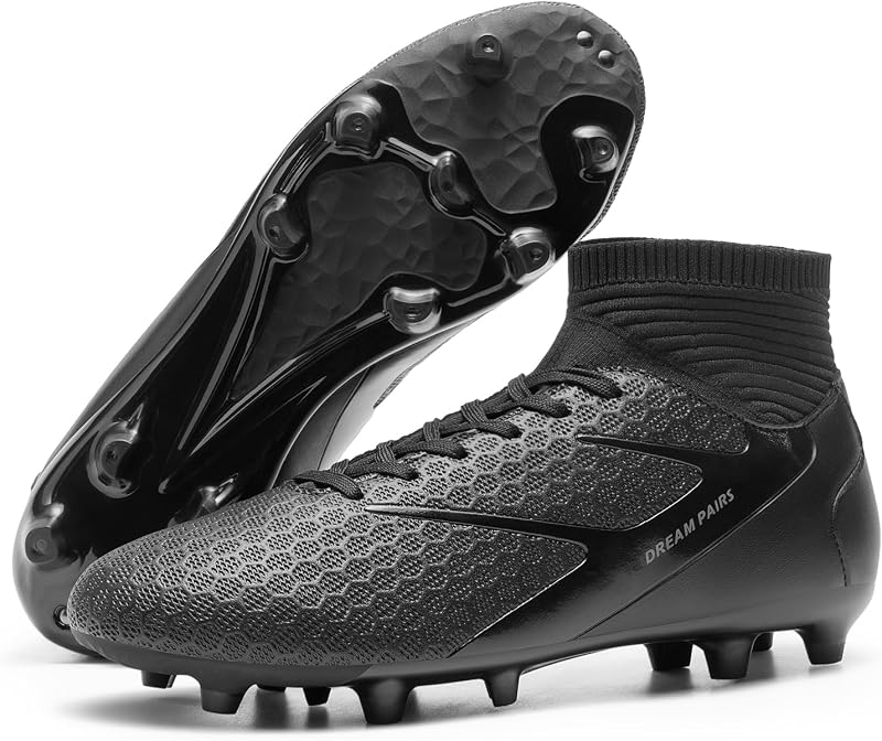 DREAM PAIRS Botas de fútbol altas con cordones para hombre | El fútbol atlético profesional ligero grapa los zapatos atléticos para hombre para entrenar fútbol