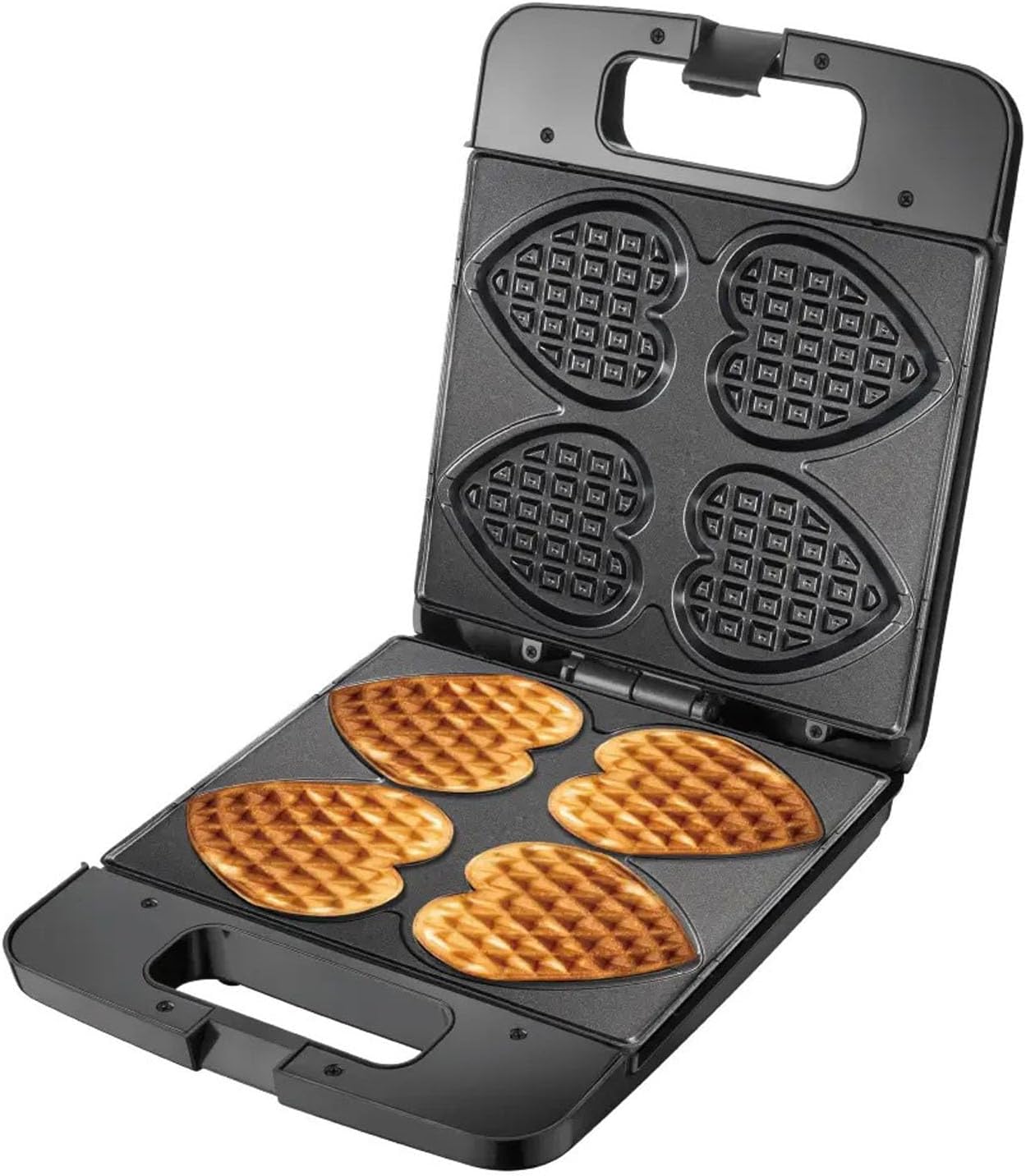 Sandwich Maker Panini Press Grill Heart Shaped Waffle Maker 1400w Double Sided Heating Can Make 4 Servings At One Time Breakfast Sandwich Toaster Suitable for Restaurants Cafe Snack Bars(US Plug 110V)