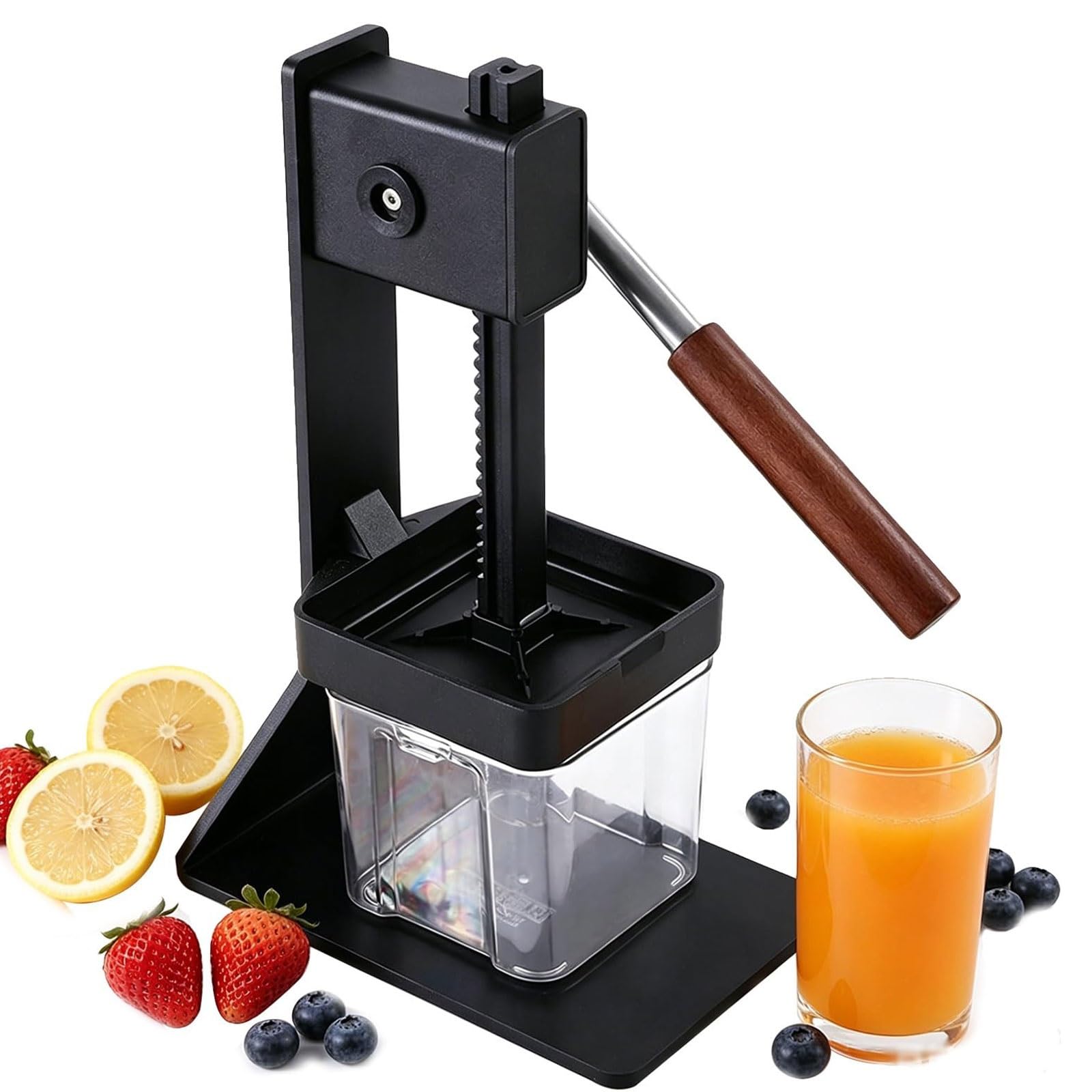 FHRKA Heavy-Duty Citrus Juicer,Hand Press Manual Fruit Juicer,Aluminum Juice Extractor for Efficient Juice Extraction,Quick Juicing (Black)