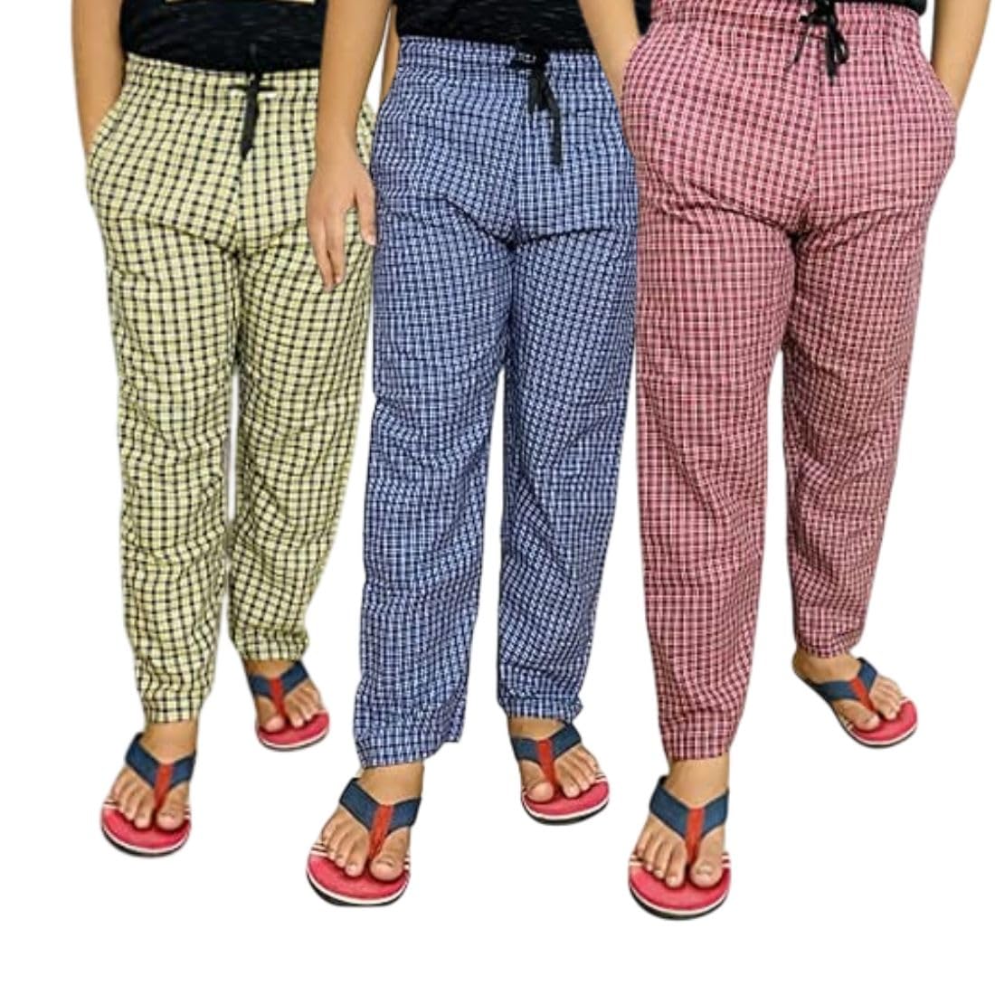 Men's Regular Fit Cotton Blend Checkered Casual Pyjama Lower Pant | Soft Loungewear with Drawstring Waist & Pockets-picture-11