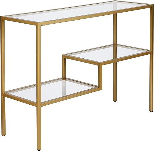 Henn&Hart Mesa consola rectangular de 42 pulgadas de ancho en latón, mesa de entrada, mesa decorativa para sala de estar, pasillo