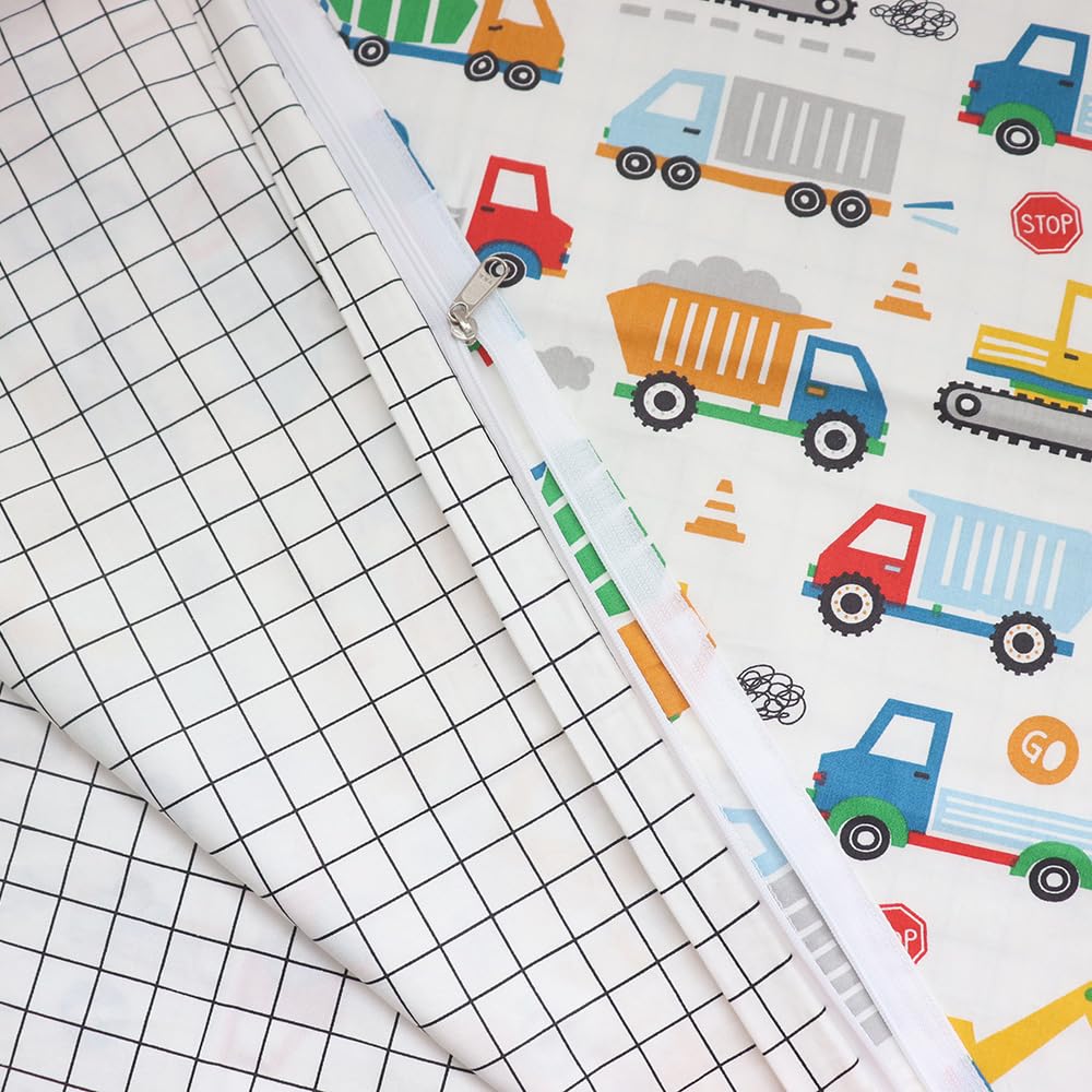 Juego de ropa de cama de cuna 100 % algodón para bebés, niños y niñas, 3 piezas, incluye funda de edredón, sábana bajera, funda de almohada, decoración de guardería, sin relleno (blanco)