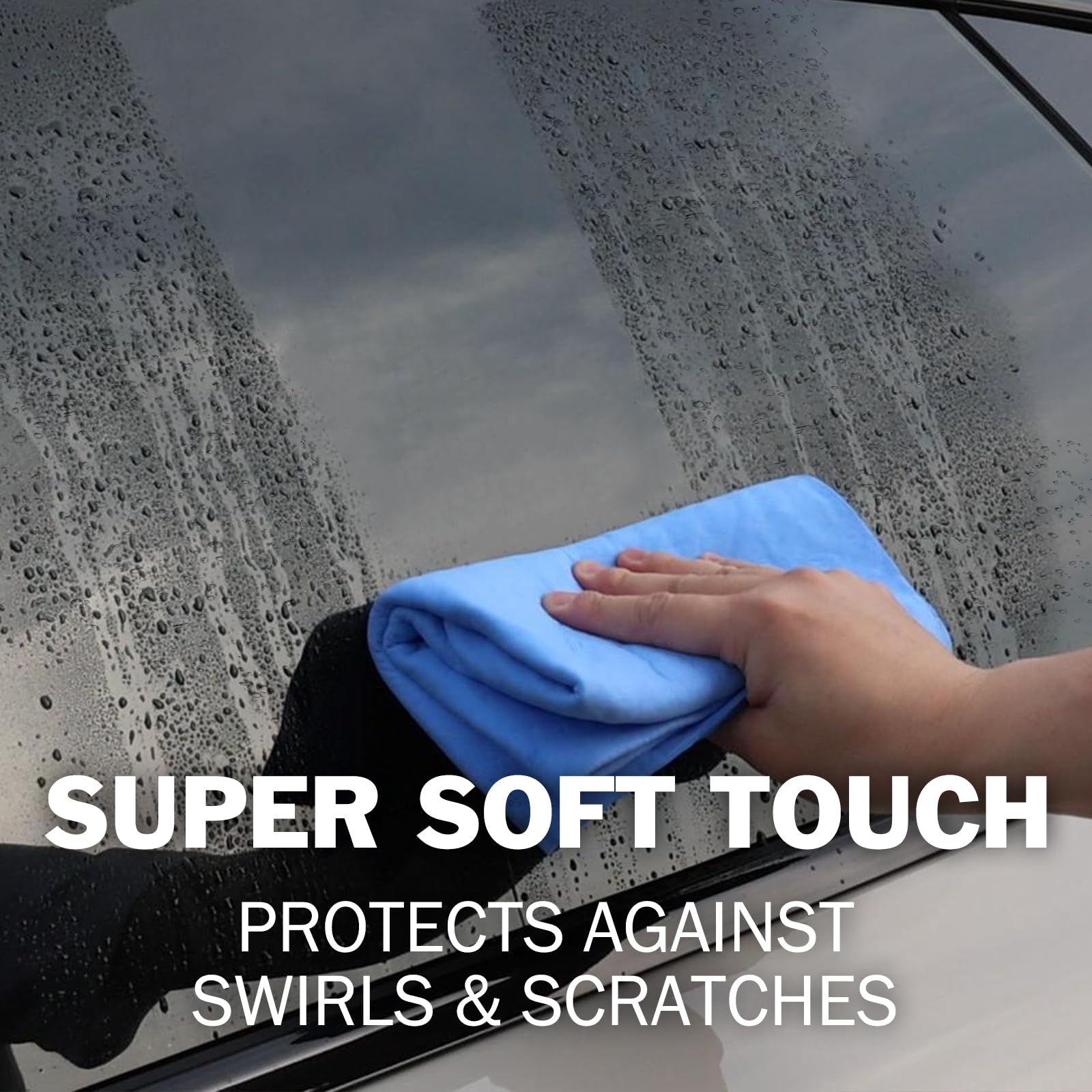 Paquete de 6 paños de gamuza prémium para secado de automóviles, toalla de secado de coche reutilizable, toalla de gamuza súper absorbente para coche