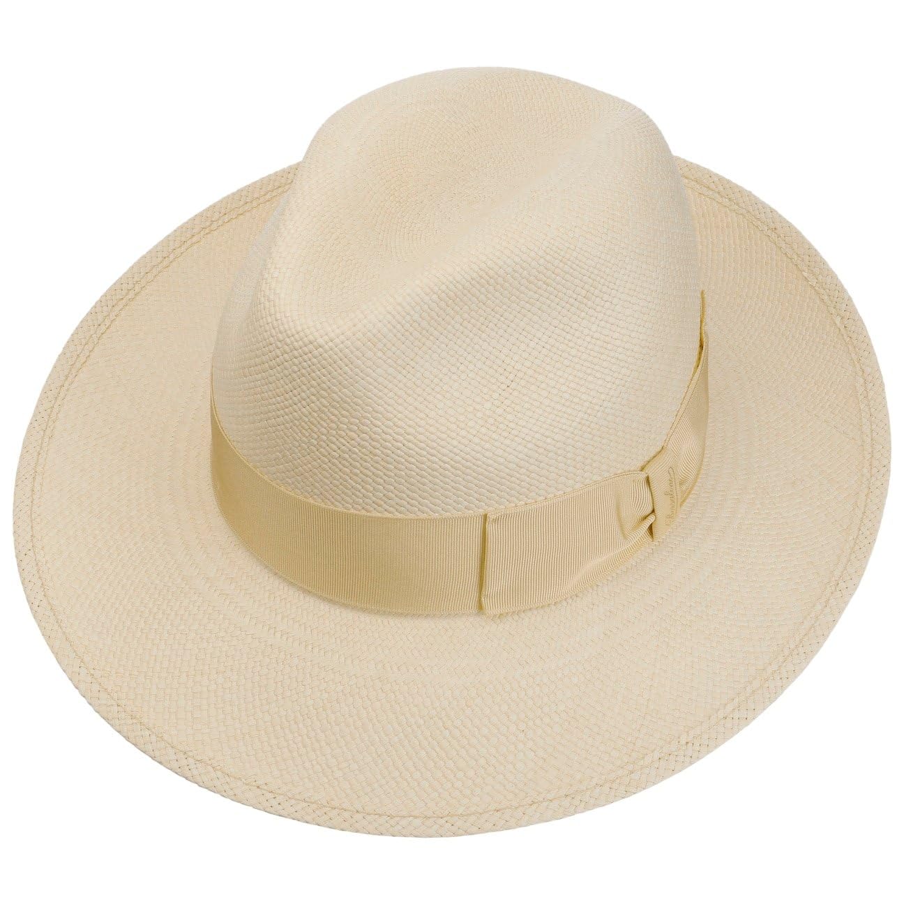 Borsalino Chapeau Panama Amedeo Bogart Homme - Made in Italy Fedora D'Ete avec Ruban Gros Grain Printemps-ete Ete