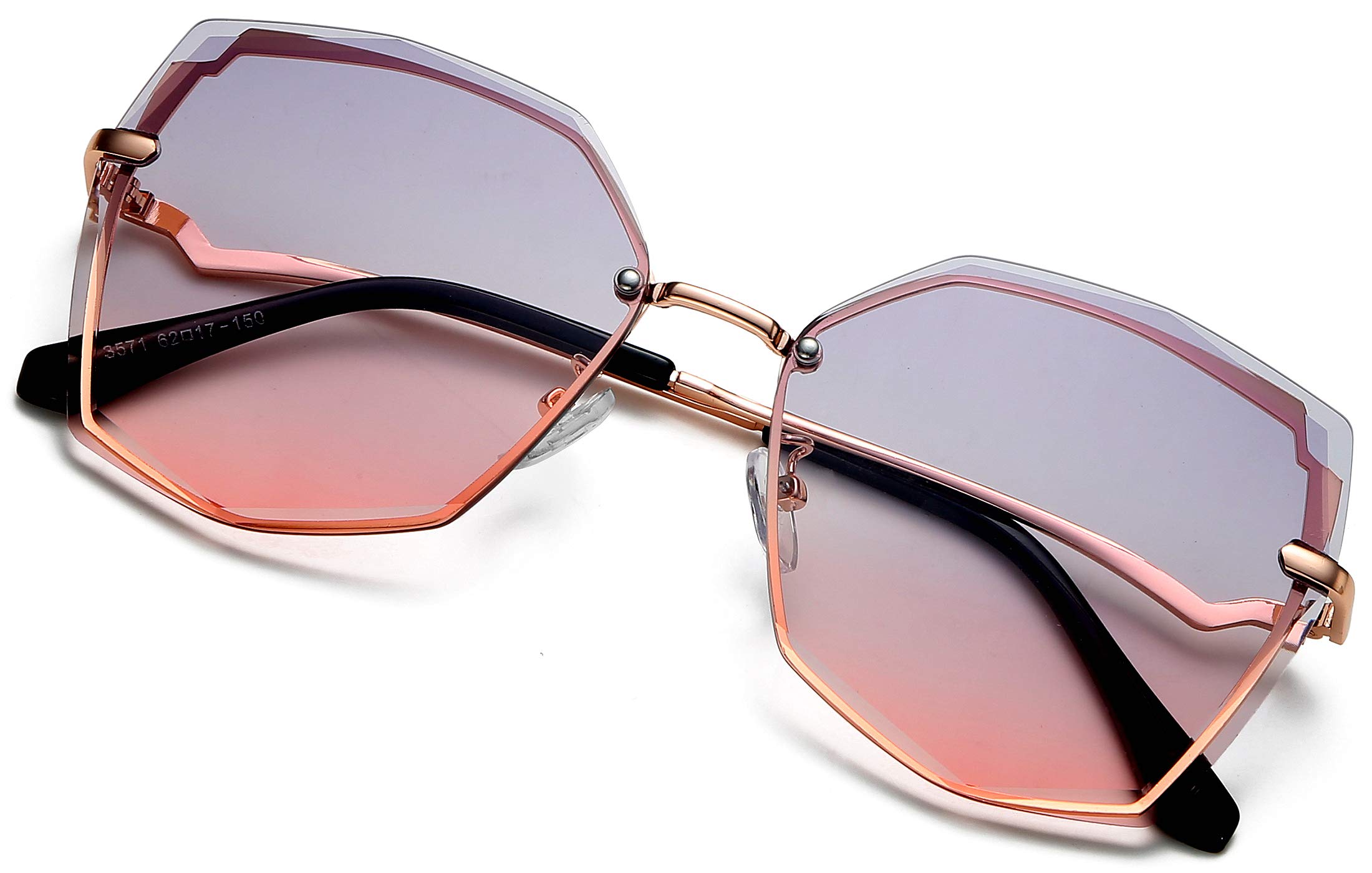 S.NOTIOSunglasses for Women trendy Polygon Oversized Fashion Designer Style Gradient UV400 octagon Lens Metal Frame