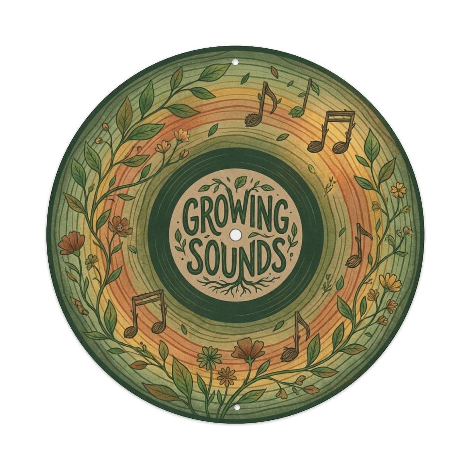 Vinyl Records Nature Organic Album Cover Style Metal Tin Sign