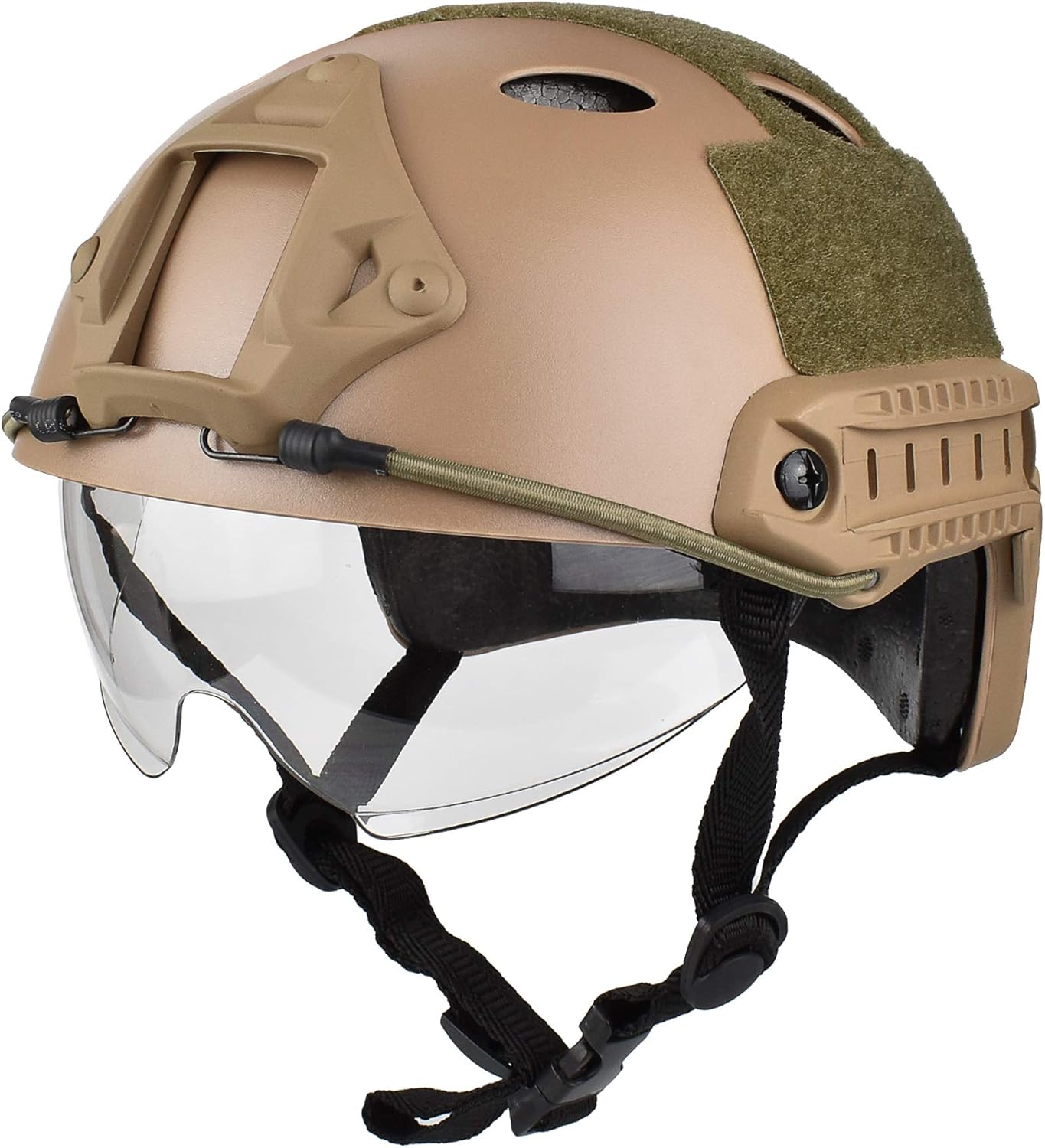 PJ Type Tactical Multifunctional Fast Helmet, Used for Tactical Activities/Air Gun/Paintball/Outdoor Riding, with Sun Protection Goggles Version