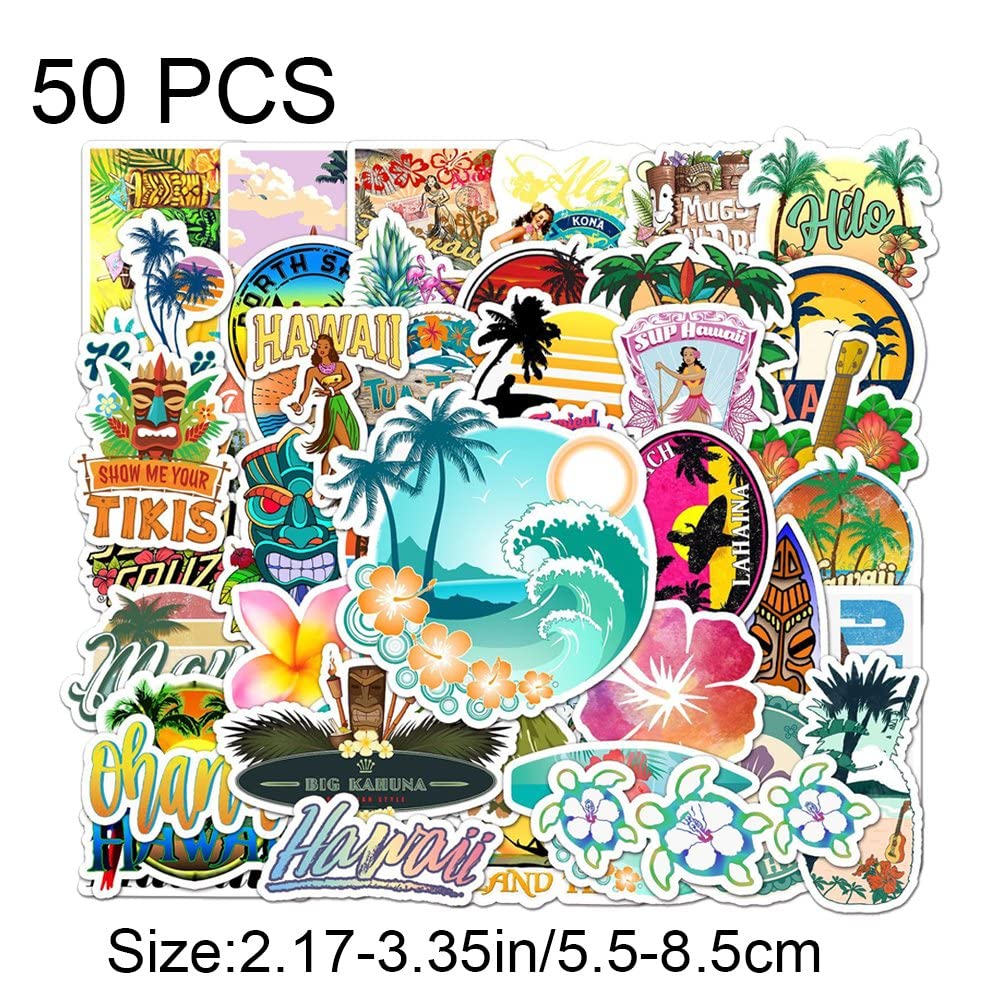 Lot Autocollants Surf Vinyle - Stickers Voiture, Ordinateur, Skate, Bouteille - Décoration Étanchée Anti-UV
