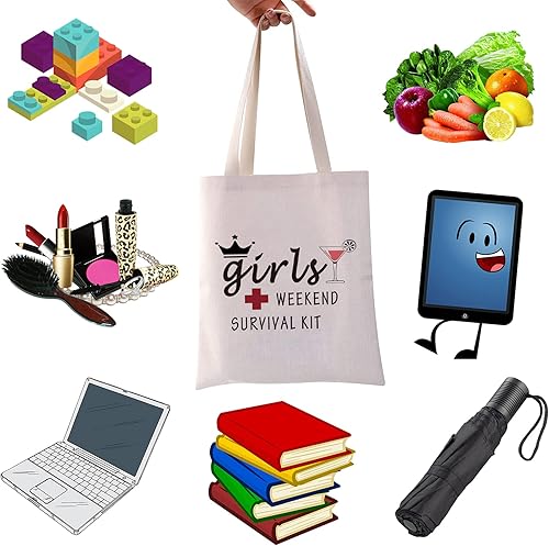 Miniatura 10 de WCGXKO Kit de supervivencia de fin de semana, bolsa de maquillaje, bolsa de maquillaje, regalo de viaje de fin de semana para mejor amigo,