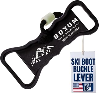 Boxum Ski Boot Buckle Lever Tool & Boot Carrier Strap – Multi-Purpose Ski Boot Buckle Tightener for Quick Adjustments & Easy Carrying – Durable American-Made Ski Accessory