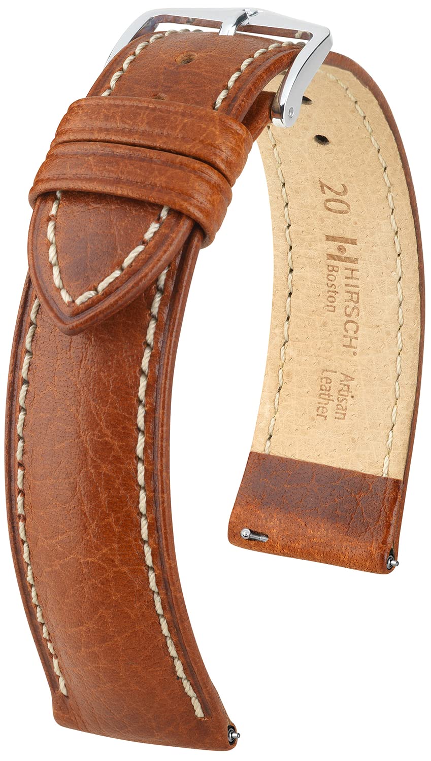 HIRSCH Bracelet de montre Boston M - Cuir de buffle anglais - classique/élégant