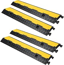 UISEBRT 4 unidades de puente para cables de suelo con 2 canales, 100 x 24 x 5 cm, color negro y amarillo