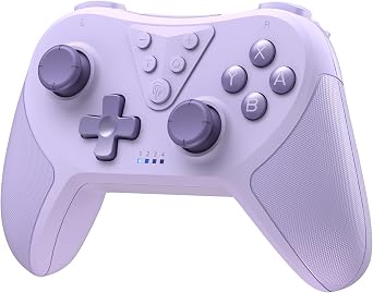 وحدة تحكم EasySMX لـ Switch Pro ، وحدة تحكم التبديل اللاسلكية Bluetooth ، مفتاح وحدة التحكم مع حركة 6 محاور ، استيقظ ، توربو قابل للتعديل ووظيفة الاهتزاز المزدوج الأرجواني