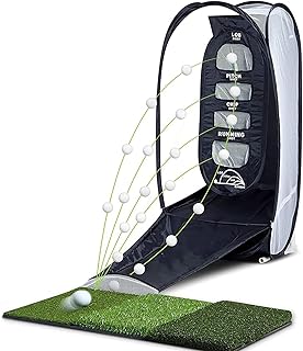 Golf Practice Hitting Net, Pop Up Golf Chipping Net, Target Net Removable Golf Net, 2 Target And Ball Swing Training Aids Golfing Accuracy, with A Turf Mat, Accuracy Practice Or Dad Mom Husband Kid