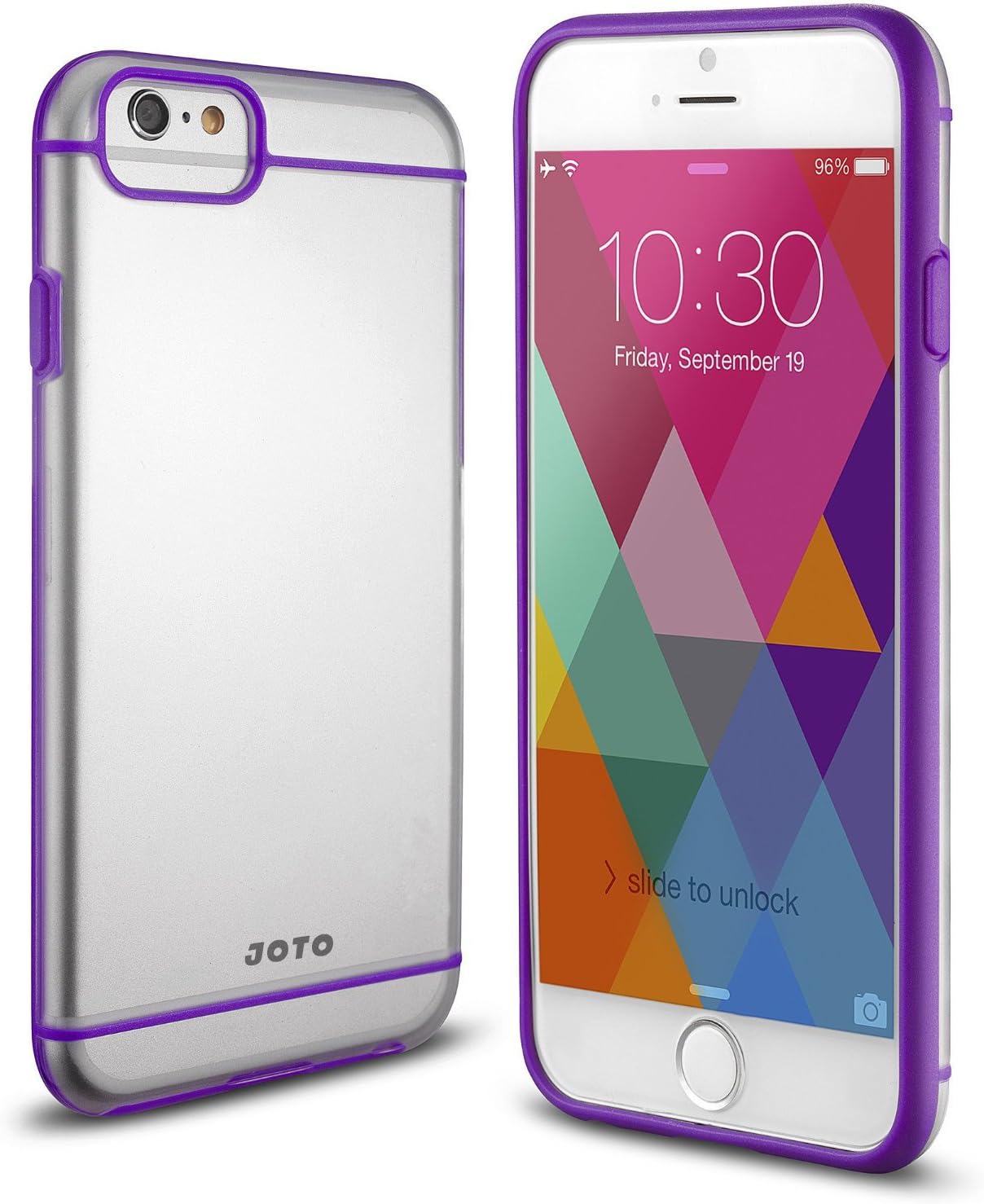 iPhone 6S Plus/iPhone 6 Plus 5.5 Case - JOTO Slim Fit Hybrid Clear Cover Case (Flexible TPU + Hard PC) for Apple iPhone 6S Plus 5.5" / iPhone 6 Plus 5.5" (Purple, Frosty, Clear)
