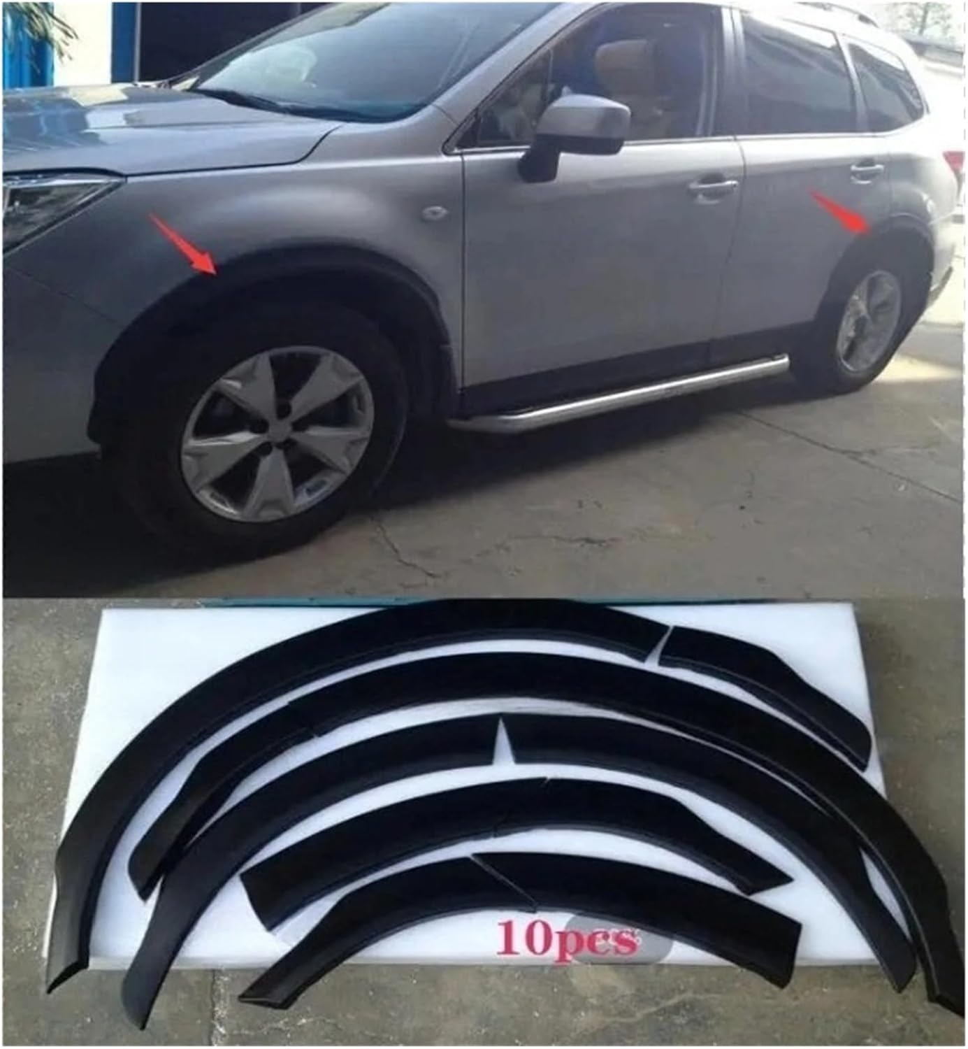 10pcs Modified Wheel Arch Trims Eyebrow Round Arc Fender Flares Body Accessories YJ, Compatible For Subaru Forester 2013 2014 2015 2016 2018