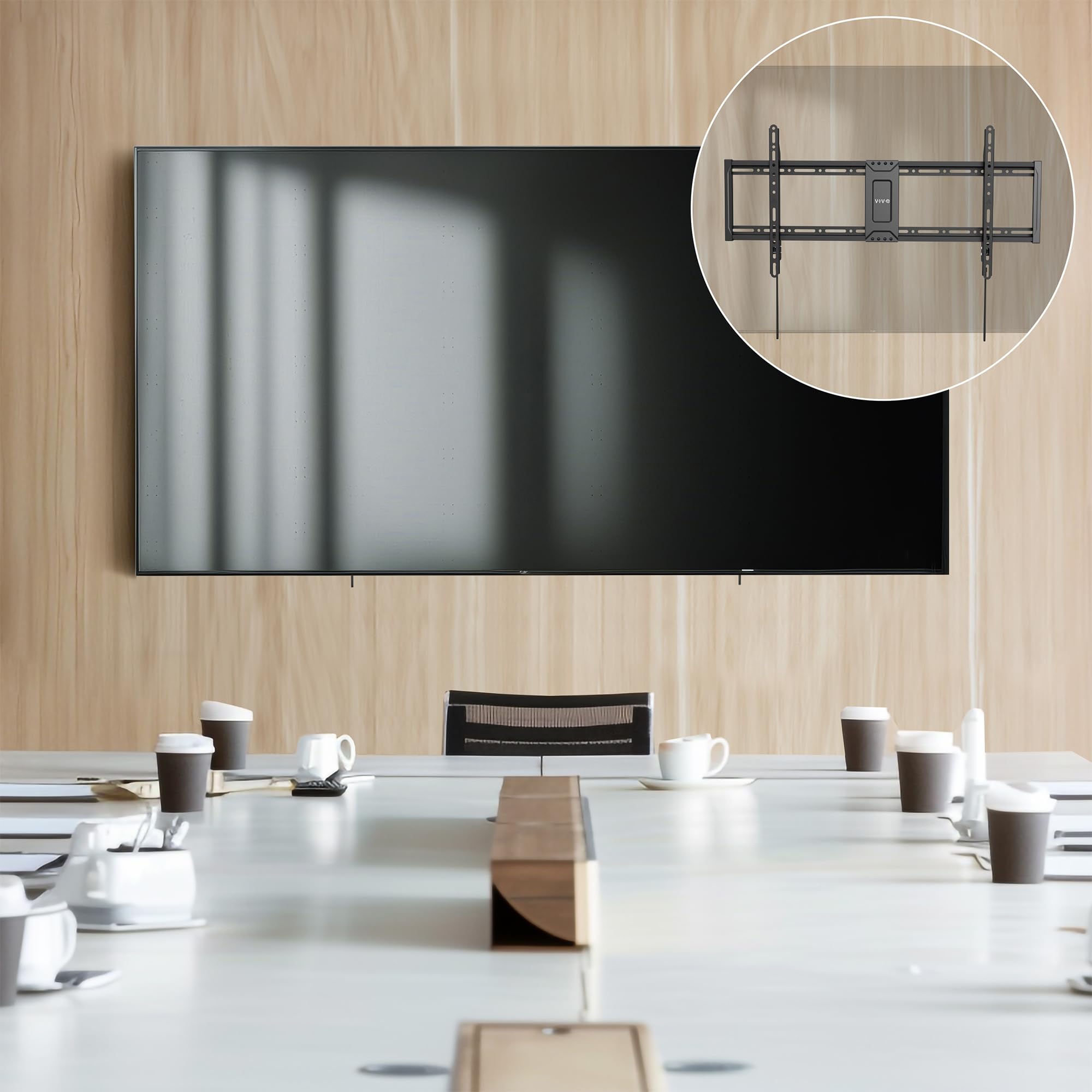 VIVO MOUNT-VW100F Support Mural Ultra résistant pour écran LCD LED incurvé et Plat 60" à 100" VESA Max 900 x 600 mm Noir