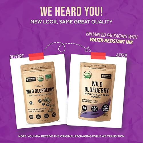 Miniatura 8 de Numami Wild Blueberry Powder Organic, USDA Certified, for Smoothies, Baking and Flavoring, Rich in Antioxidants, Organic Blueberries are Handpicked