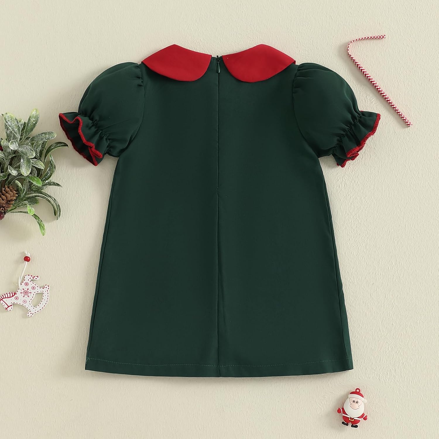 Honganda Kids Toddler Baby Girl Christmas Outfit Short Sleeve Cartoon Reindeer Pattern Skirt Dress Merry Christmas Dress - Image 5