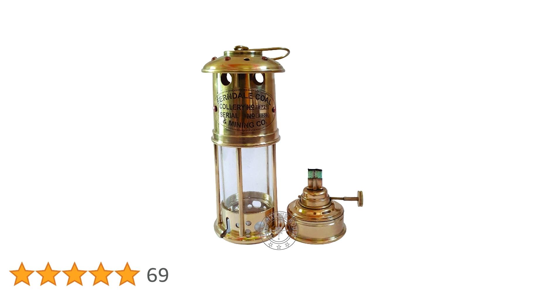 Amazon.co.jp: 100% 真鍮製 7インチ マイナーランプ アンティーク 海上