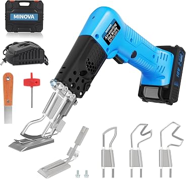 Cordless Air Cooling Pro Electric Hot Knife Kit, 3 Blades 1 Presser Foot Fabric Cutter & Rope Cutting Tool with Heavy-Duty Case & Battery 2.0Ah 18V