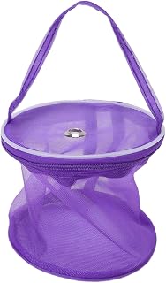 Zunate Mini Yarn Storage Bag, Portable Crochet Knitting Bag for Beginners, 5.3" Small Yarn with Large Buttonholes, Mesh Design for Easy Visibility, Space Saving Travel