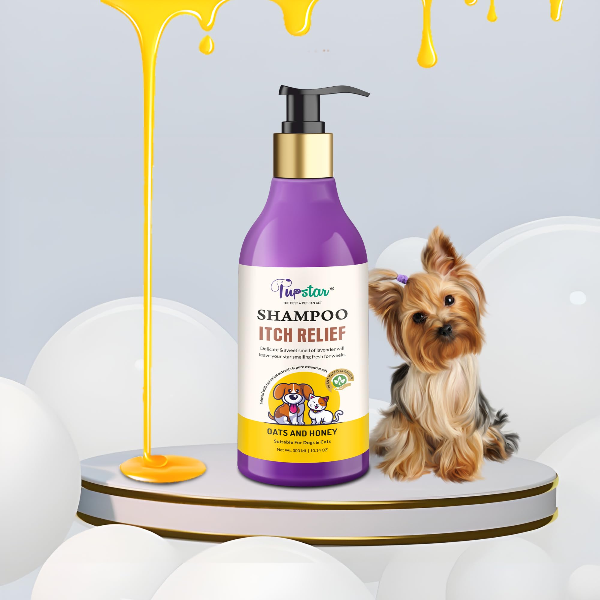 Pupstar Itch Relief Dog Shampoo Plus Conditioner | Oats & Honey Relieve Itching | Anti Dandruff | Anti Fungal | Sulphate & Paraben Free | Golden Retriever, Shih Tzu, German Shepherd, Labrador | 300ml (B0DB8LPK5F) Amazon Price History, Amazon Price Tracker