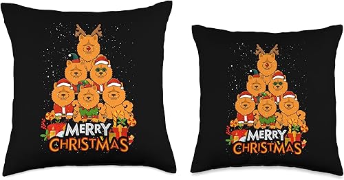 Miniatura 3 de BCC Chow Chow Shirts & Asian Dog Lover Gifts Chow Merry Christmas Tree Lights X-Mas Dogs - Almohada de 16 x 16 pulgadas, multicolor