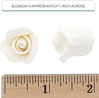 Vista 3 de Global Sugar Art Flores comestibles de pastel de azúcar rosa, blancas sin alambres, muy pequeñas, 18 unidades por el chef Alan Tetreault