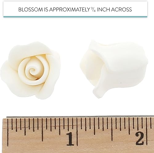 Miniatura 3 de Global Sugar Art Flores comestibles de pastel de azúcar rosa, blancas sin alambres, muy pequeñas, 18 unidades por el chef Alan Tetreault