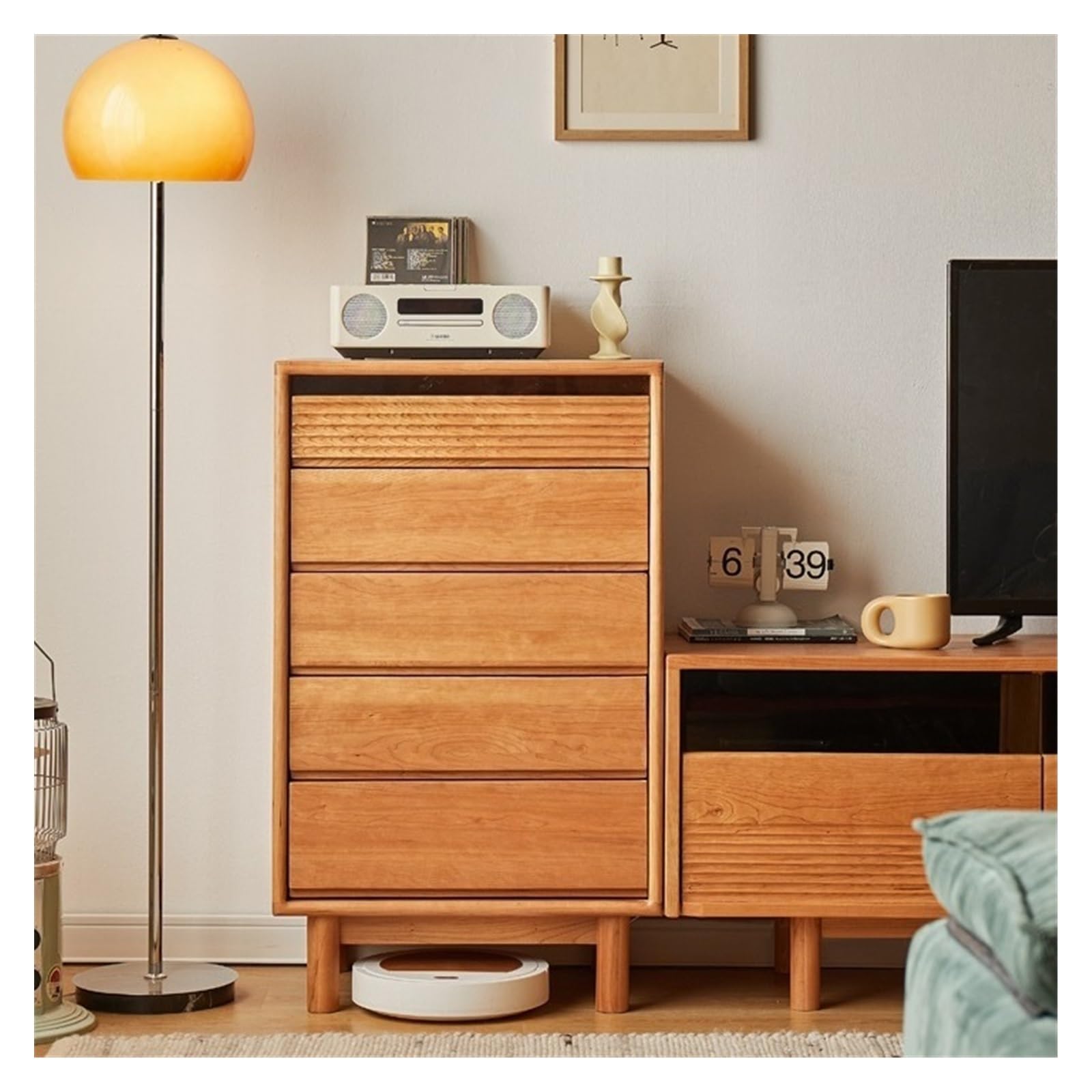 ZYYANSHOP Drawer Chest Solid Wood Bedroom Five-drawer Chest of Drawers High Living Room Simple Storage Sideboard Small Household Cabinet Bedroom Unit Storage