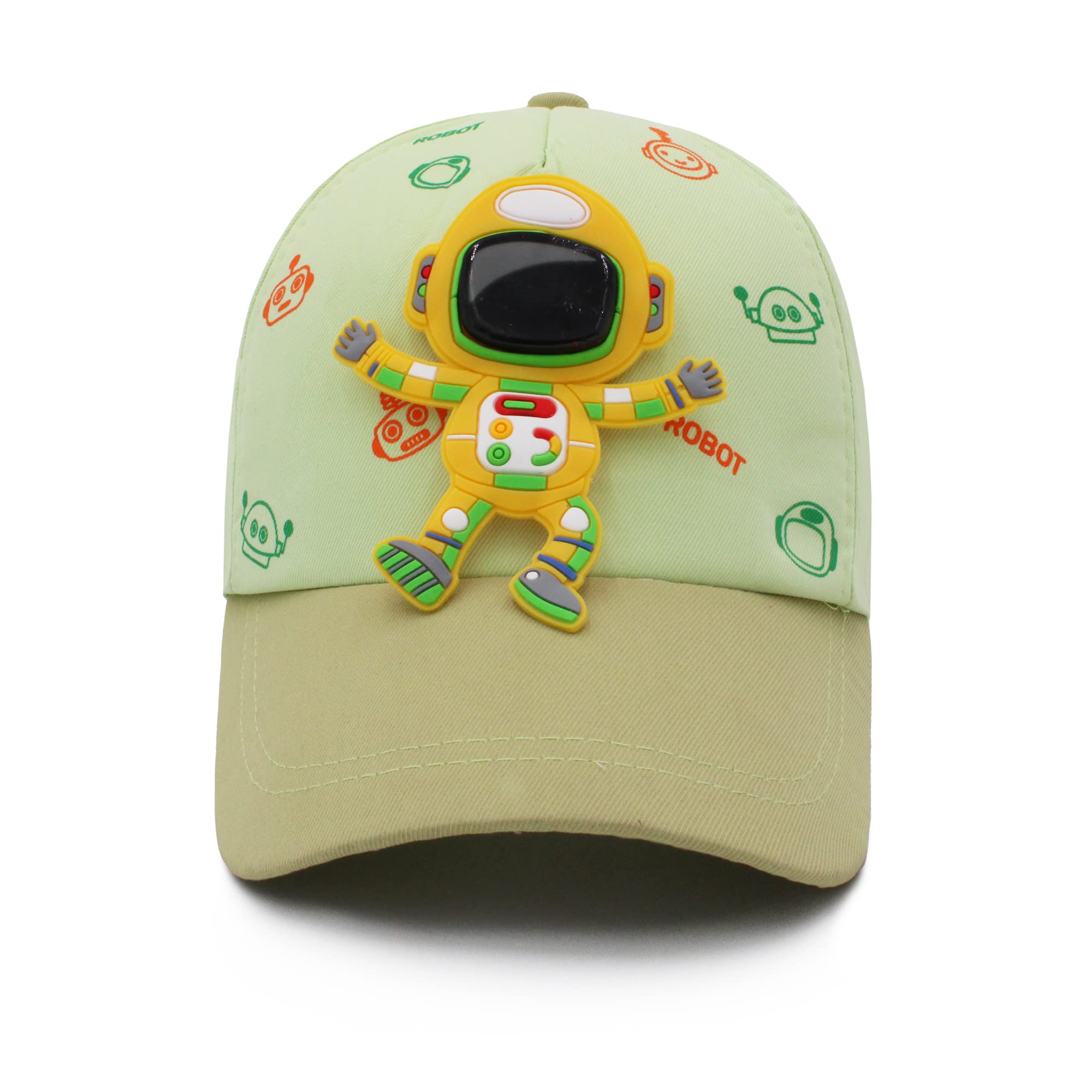 VRITRAZ Polyester Robot Designer Printed Little Cap for Kids, Baby Girls and Boys 3-12 Years (Green) - Image 4 thumbnail