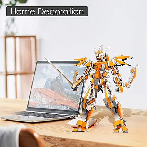 Miniatura 5 de Piececool Rompecabezas 3D para adultos, kit de modelo de figuras de metal Mecha, armadura de hoja creciente, rompecabezas para adolescentes,