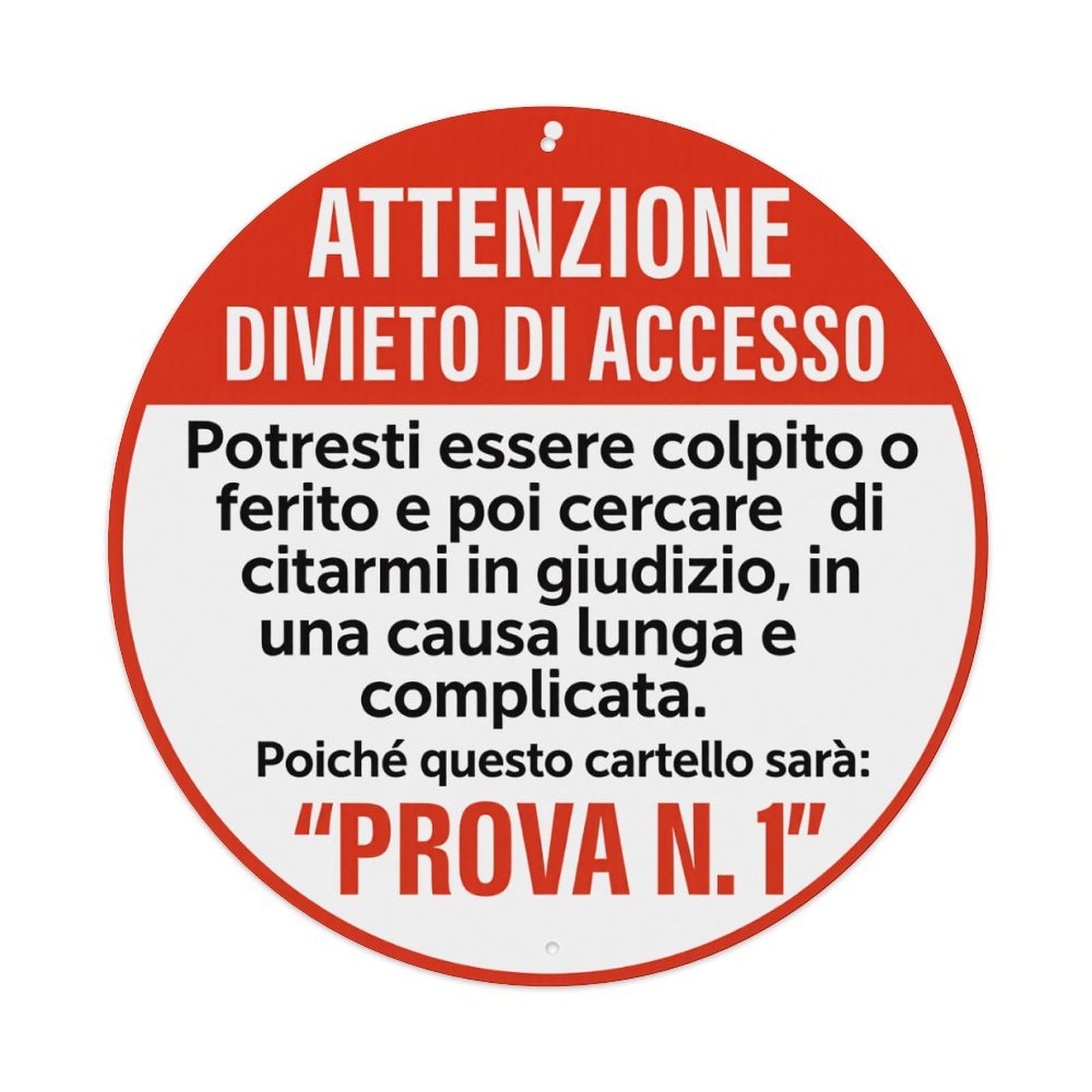 Lzwbntey Vintage Attention No Access Test N 1 Metal Tin Sign Retro Wall Decor For Home Bar Garage Cafe, Indoor & Outdoor Decorative，Circle Metal Poster, 8X8 Inch