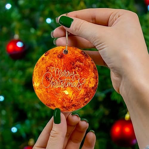 Miniatura 4 de Cheyan Divertido planeta galáctico cósmico adorno de porcelana de Navidad decoraciones para el hogar colgantes de Navidad Galaxy educativo árbol de