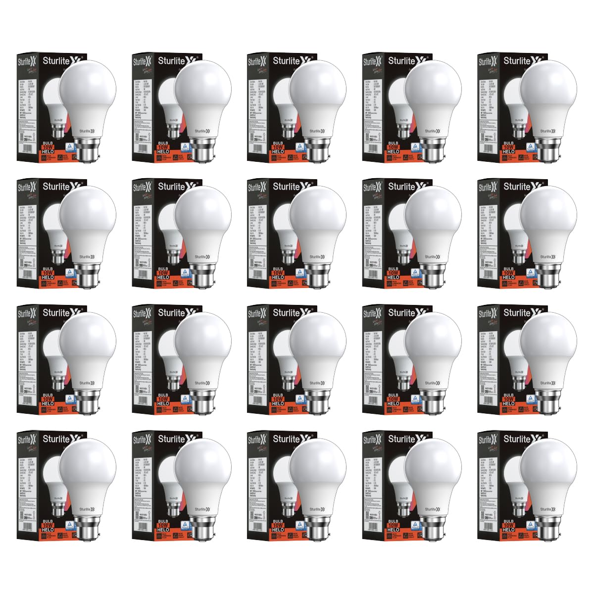 Sturlite Helo 10W LED Bulb| German Quality Certified With Advance CRI Technology| 15000 Hrs Rated Life and 900 Lumens Brightness| BIS and BEE Approved| B22 Base Energy Efficient - (Pack of 20)-picture-28