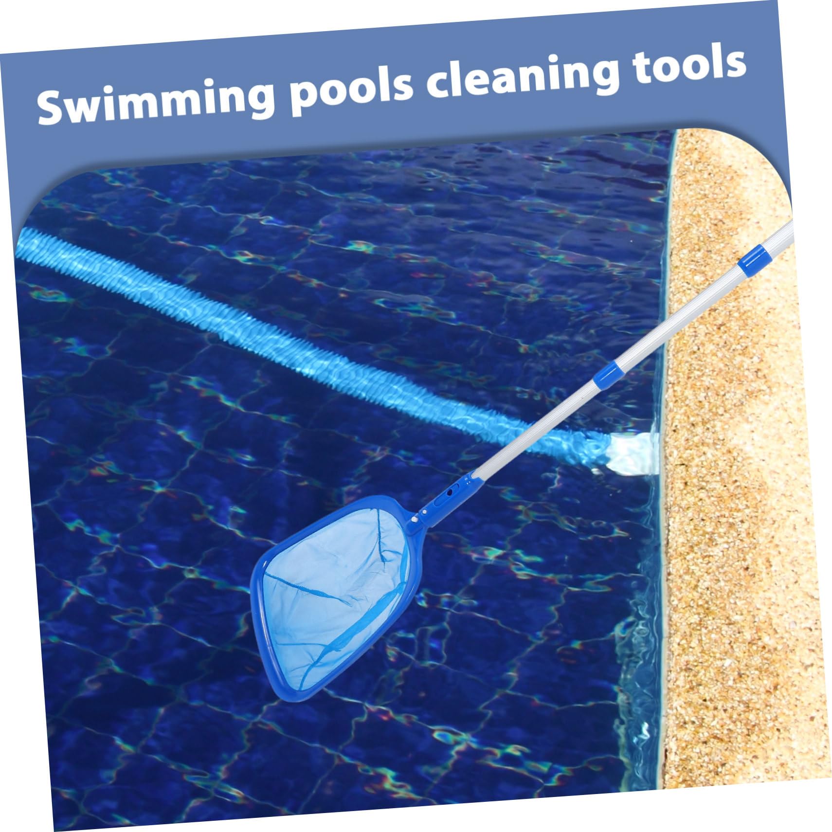 TOYANDONA Kit de Limpieza de Piscinas Pequeñas con Barra Ajustable y Cabezal de Cepillo, Material de Aleación de Aluminio y Nylon, para Limpieza Integral de Piscinas Residenciales