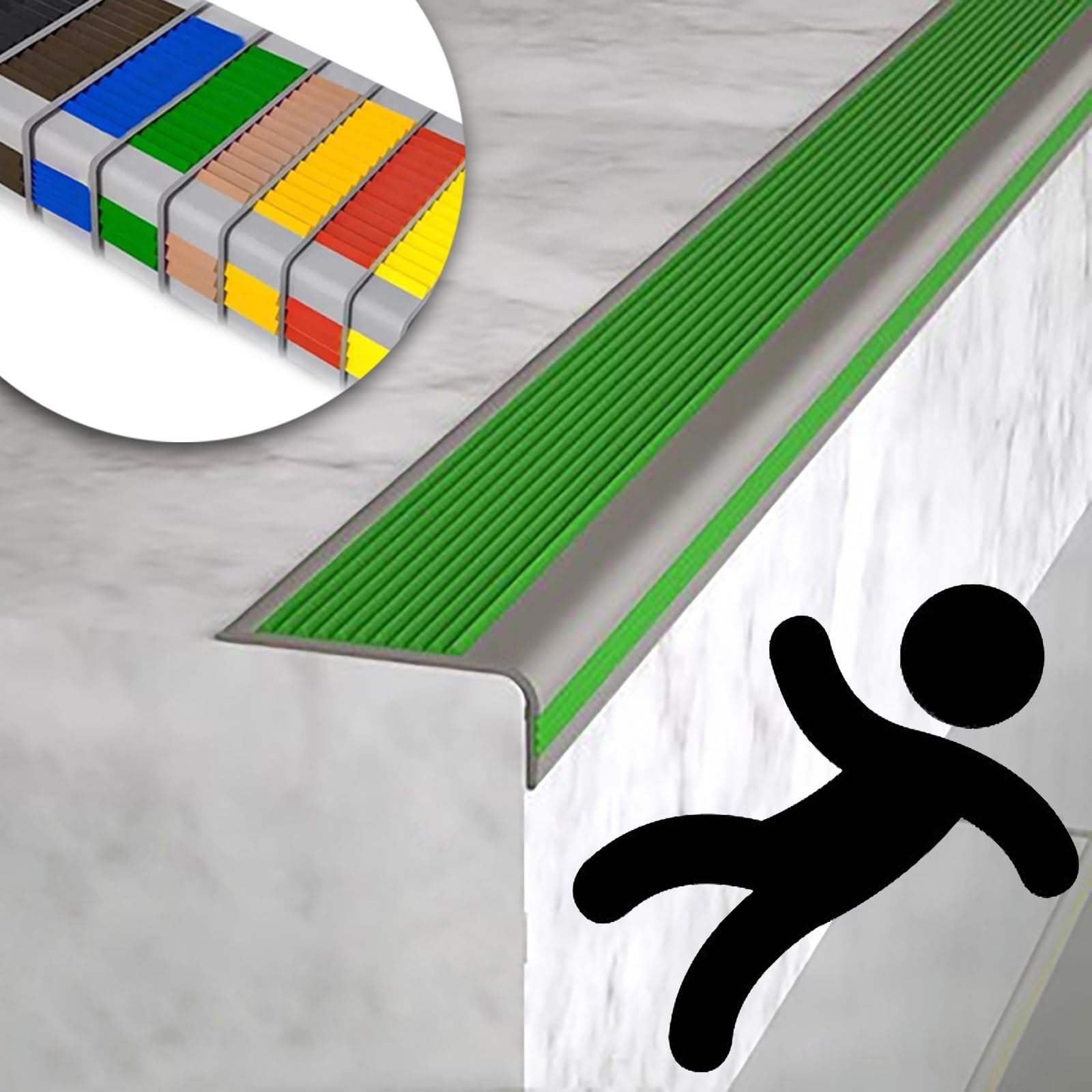 Bande flexible caoutchouc pour escalier intérieur et extérieur protégeant vos enfants