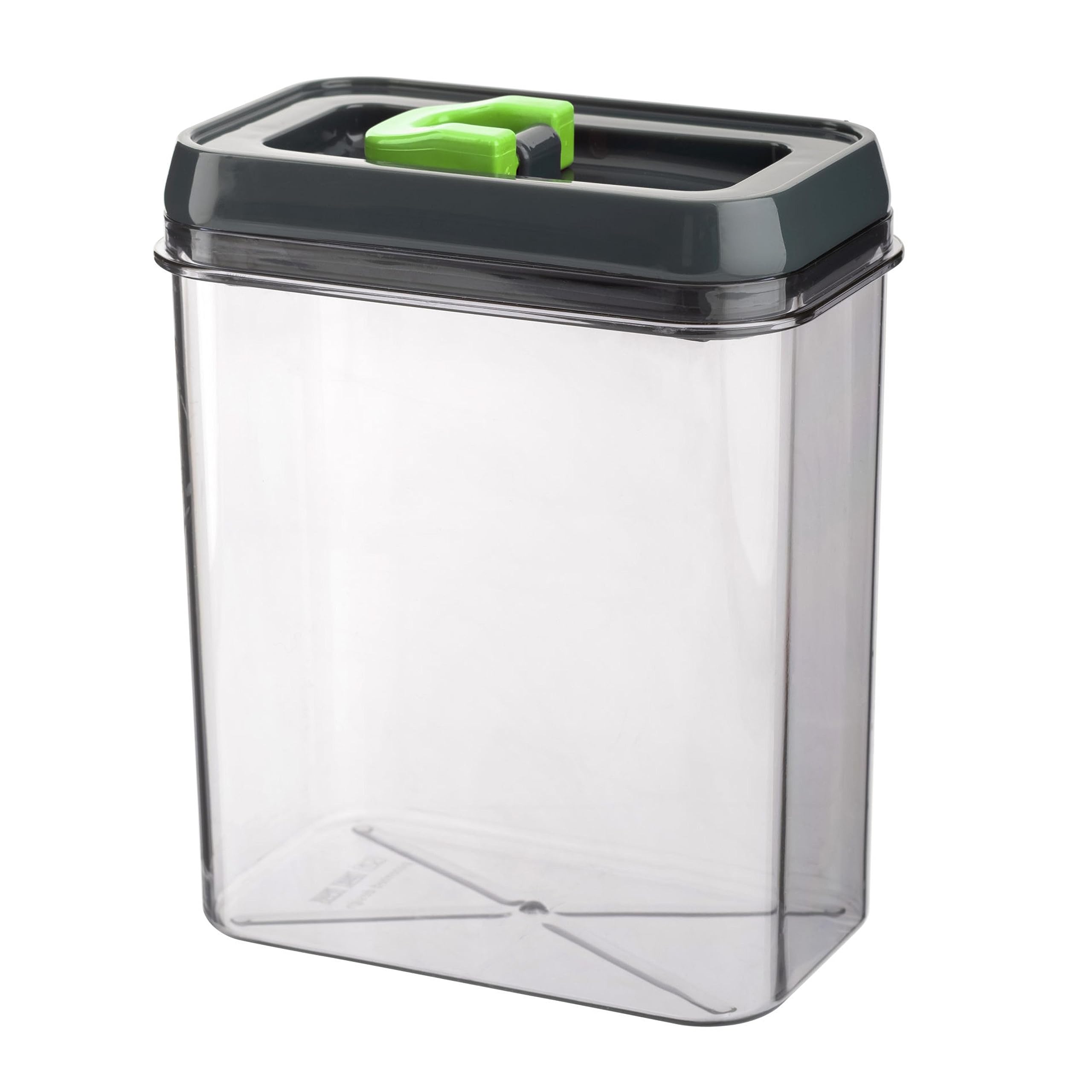 HOMESHOPA Airtight Food Storage Containers, Kitchen & Pantry Organisation, Clear Plastic Canisters with Durable Click Seal Lid, Ideal for Pasta Cereal, Flour & Sugar (1, Green, 1.8 Litres)