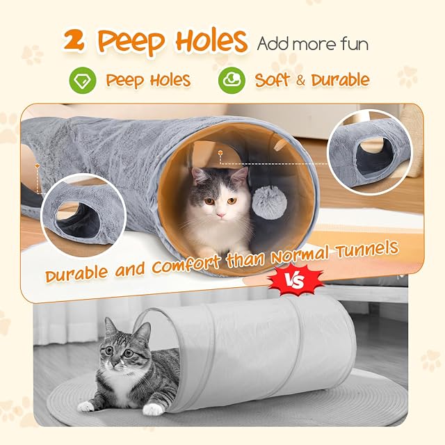 Foto 6 de 7 de Nobleza - Tunel para Gatos en Forma de S, Juguete Interactivo para Gatos con 2 Agujeros y Bola, Túnel…